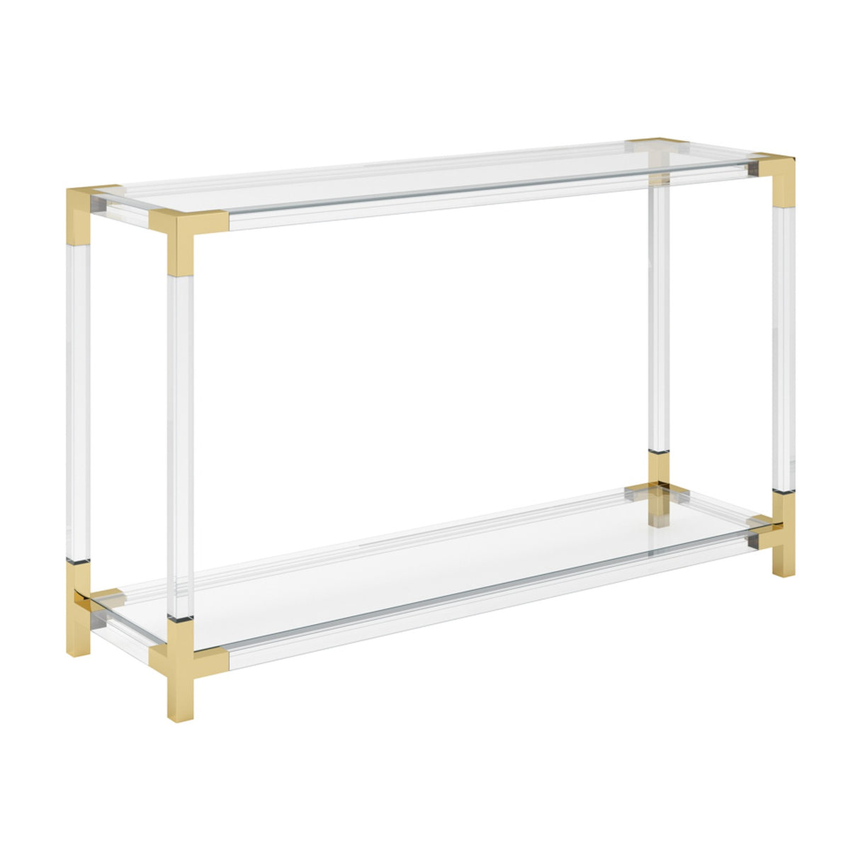 Amangiri Console Table - Clear with Brass