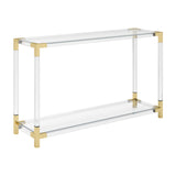 Amangiri Console Table - Clear with Brass