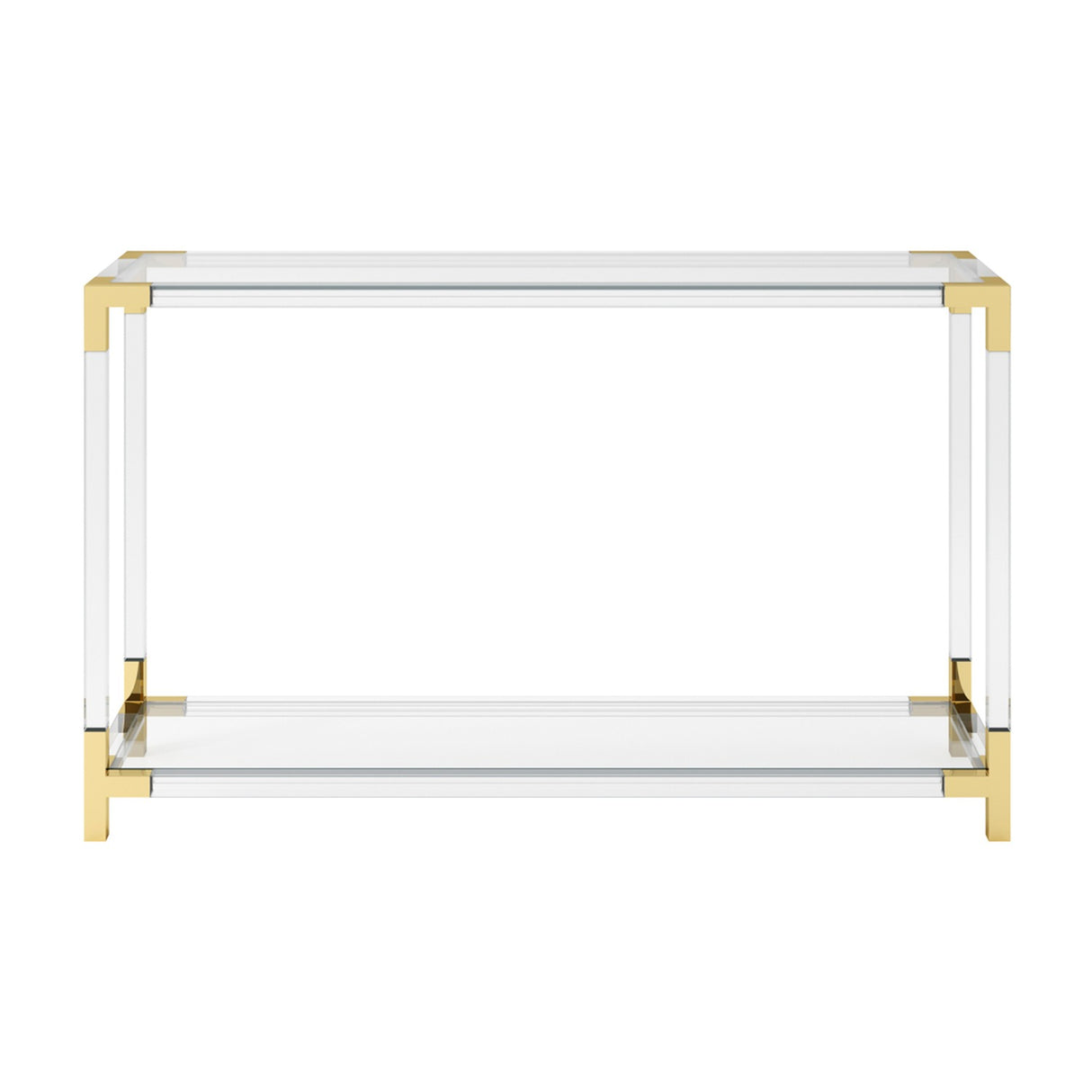 Amangiri Console Table - Clear with Brass