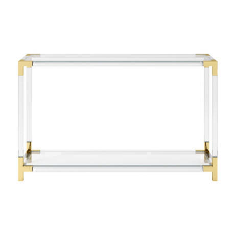 Amangiri Console Table - Clear with Brass