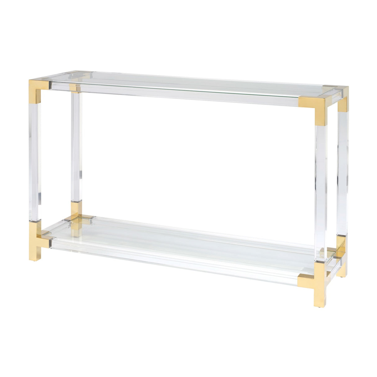 Amangiri Console Table - Clear with Brass