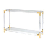 Amangiri Console Table - Clear with Brass