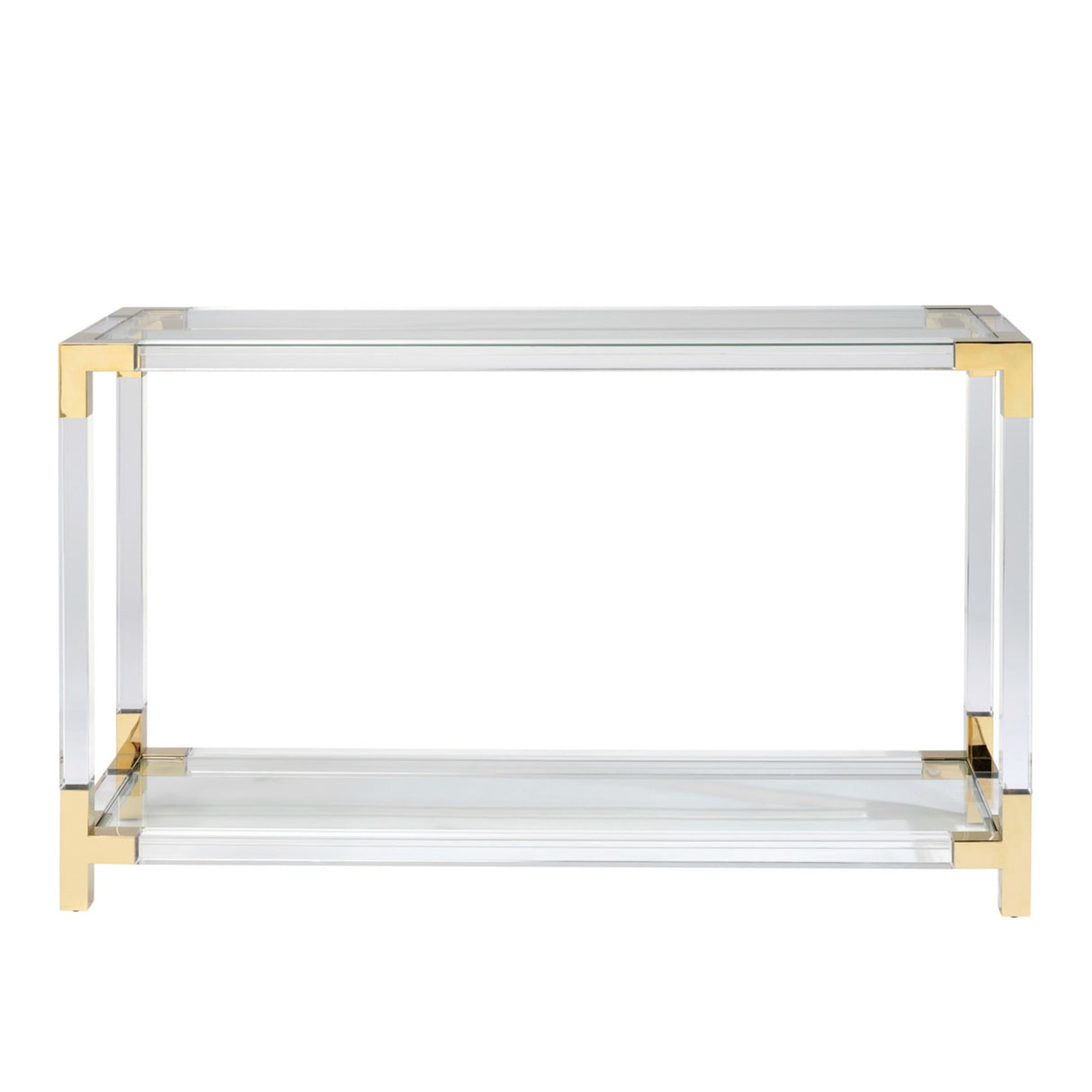Amangiri Console Table - Clear with Brass