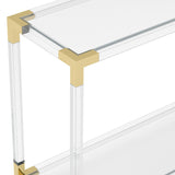Amangiri Console Table - Clear with Brass