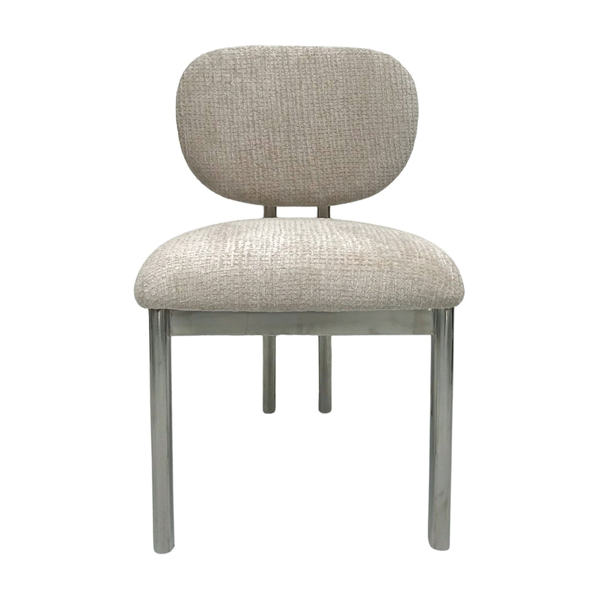 Amari Dining Chair – Powder with Chrome