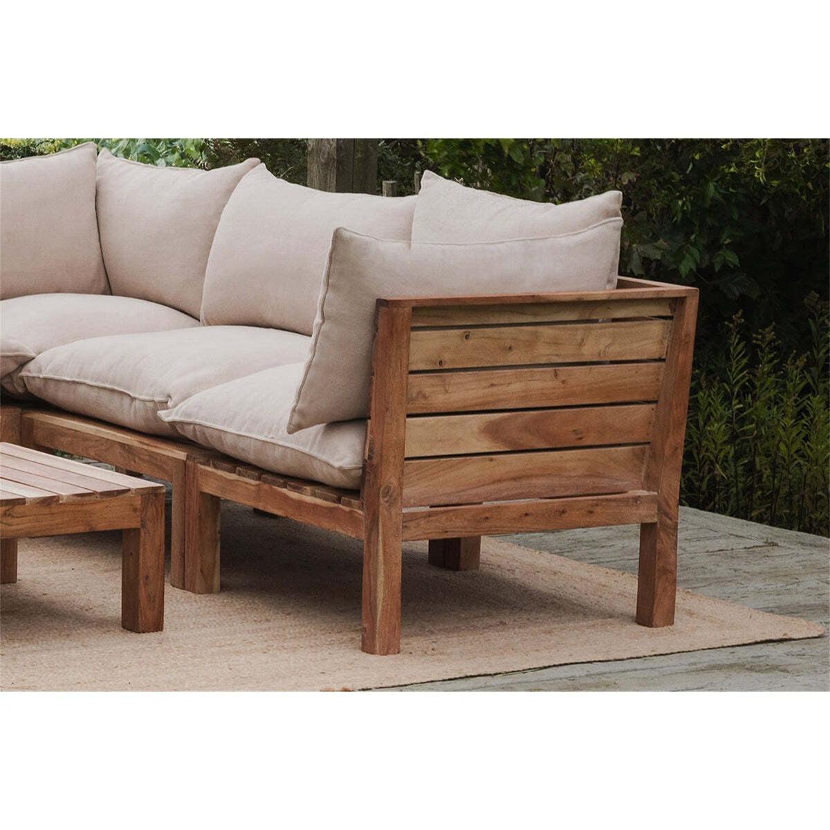 Anbarasi Acacia Modular Corner Garden Sofa - Natural