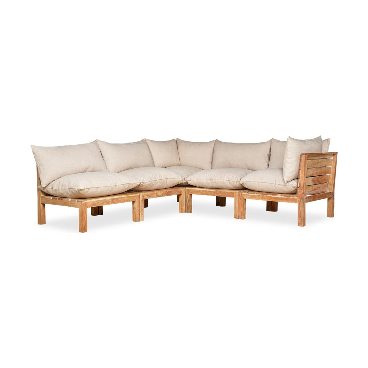 Anbarasi Acacia Modular Corner Garden Sofa - Natural