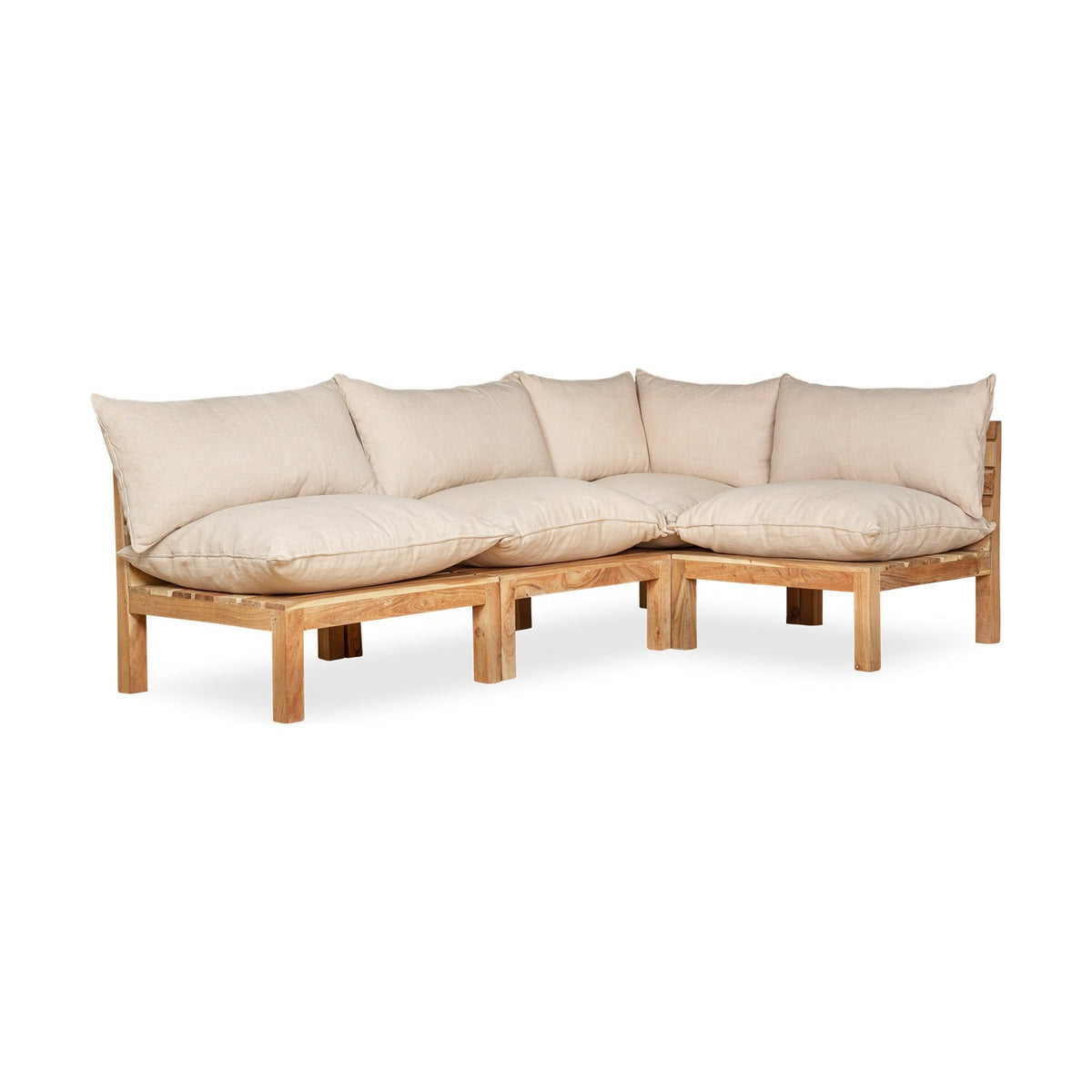 Anbarasi Acacia Modular Corner Garden Sofa - Natural