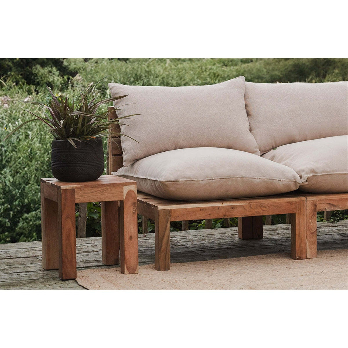 Anbarasi Acacia Modular Garden Sofa Extension - Natural