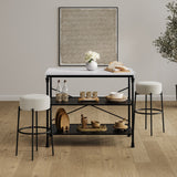 Anais Bar Stool - Ivory with Black