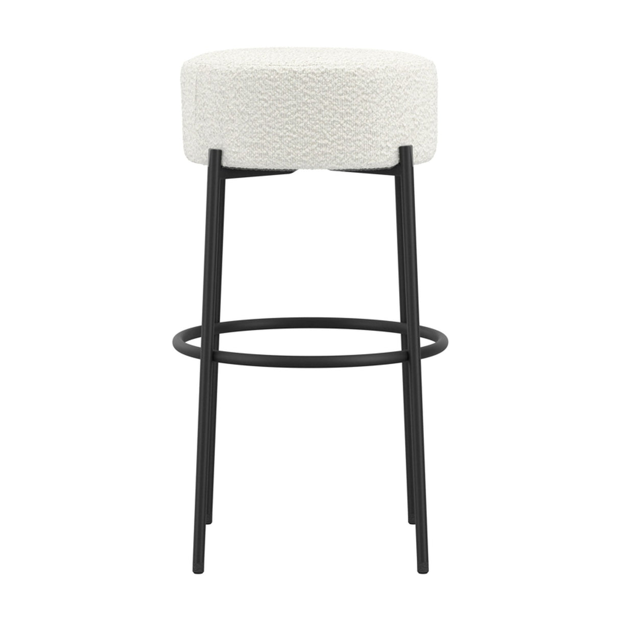 Anais Bar Stool - Ivory with Black