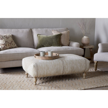 Aranya Upholstered Ottoman - Natural