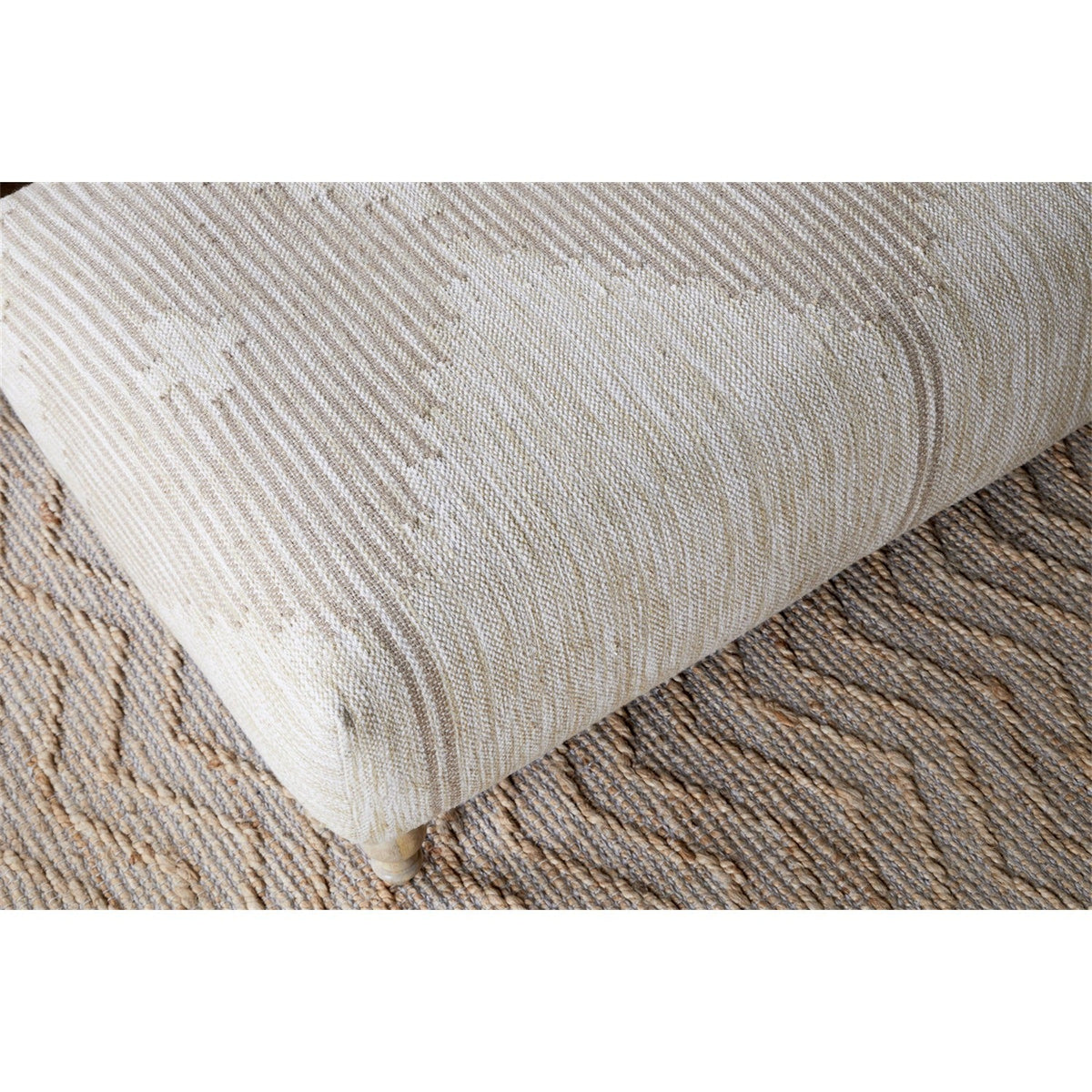 Aranya Upholstered Ottoman - Natural