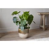 Almeida Large Reactive Glaze Planter - Olive & Natural