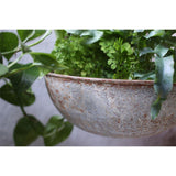 Abari Small Round Hanging Planter - Aged Zinc
