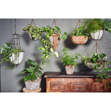 Abari Small Round Hanging Planter - Aged Zinc