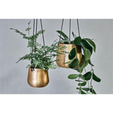 Atsu Small Hanging Planter - Antique Brass
