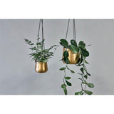 Atsu Small Hanging Planter - Antique Brass