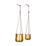 Atsu Large Brass Hanging Planter - Antique Brass