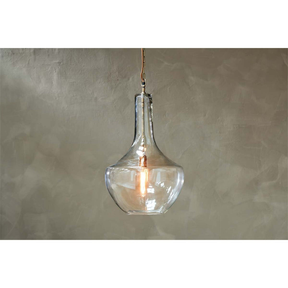 Agatarla Large Recycled Glass Pendant Light - Clear