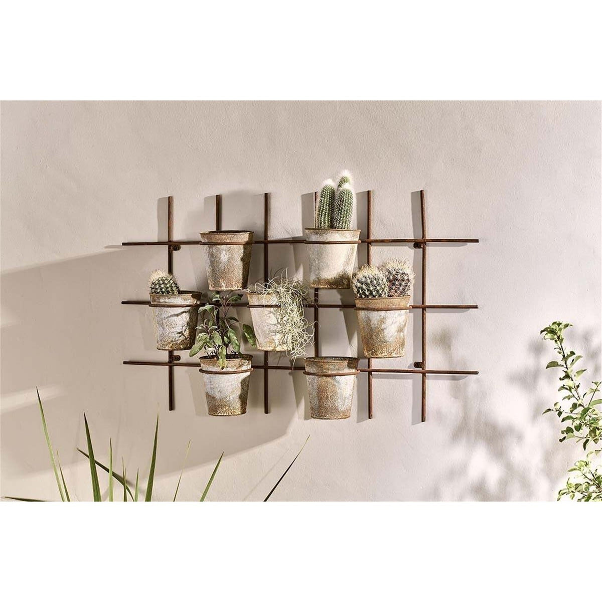 Abari Wall Mounted Hanging Planter - Aged Zinc