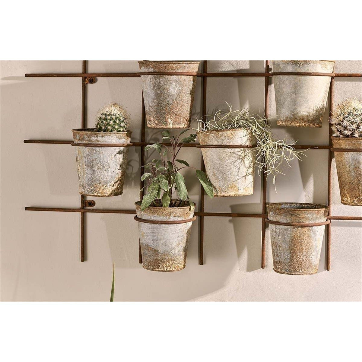 Abari Wall Mounted Hanging Planter - Aged Zinc