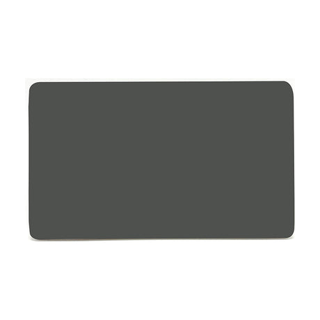 Double Blanking Plate in charcoal, a screwless two gang cover plate in smoky grey polycarbonate with no visible fixings, shown on a plain white background.