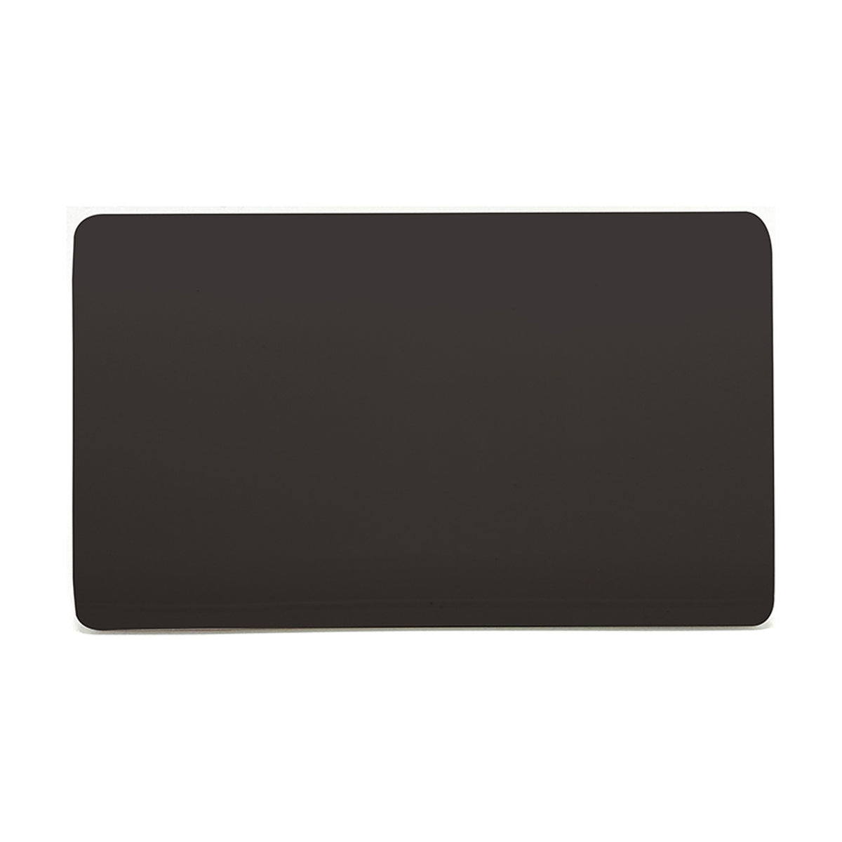 Double Blanking Plate in dark brown polycarbonate with a screwless, plain rectangular face for a two-gang position, shown against a plain white background.