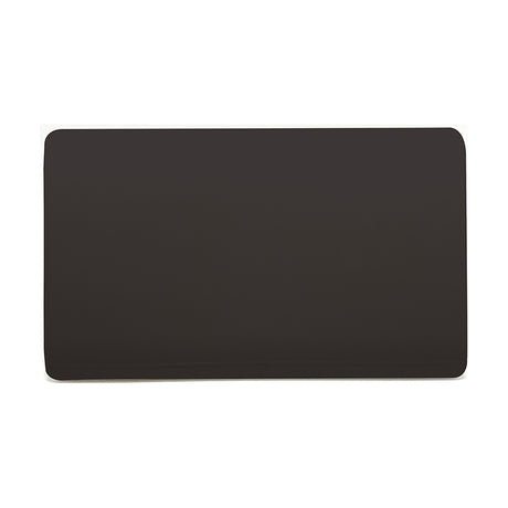 Double Blanking Plate in dark brown polycarbonate with a screwless, plain rectangular face for a two-gang position, shown against a plain white background.