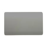 Double Blanking Plate in light grey, a two gang screwless polycarbonate cover with a flat, seamless face, shown on a plain white background.
