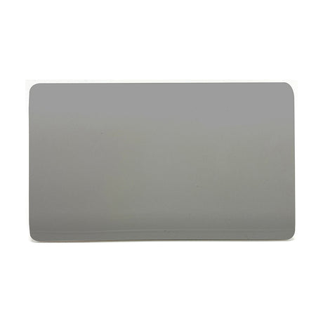 Double Blanking Plate in light grey, a two gang screwless polycarbonate cover with a flat, seamless face, shown on a plain white background.