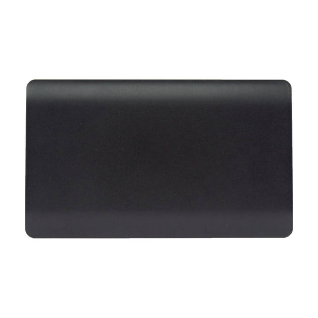 Double Blanking Plate in matt black, screwless double-gang design with a flat, unbroken face, shown on a plain white background.