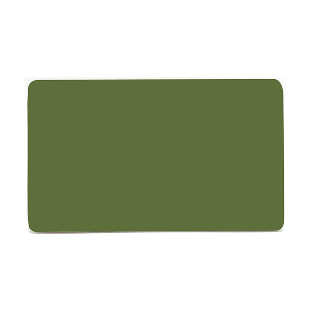 Double Blanking Plate in moss green, a rectangular 2-gang screwless polycarbonate cover with rounded corners, shown on a plain white background.