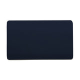 Double Blanking Plate in navy blue, a screwless two-gang cover plate with a smooth, unbroken face, shown against a plain white background.