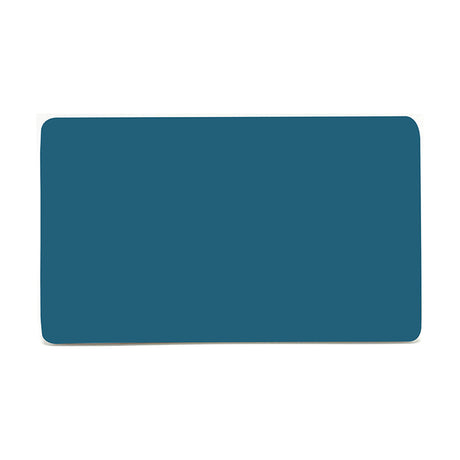 Double Blanking Plate in ocean blue, a two gang screwless cover plate with a smooth unbroken panel and shallow profile, shown on a plain white background.