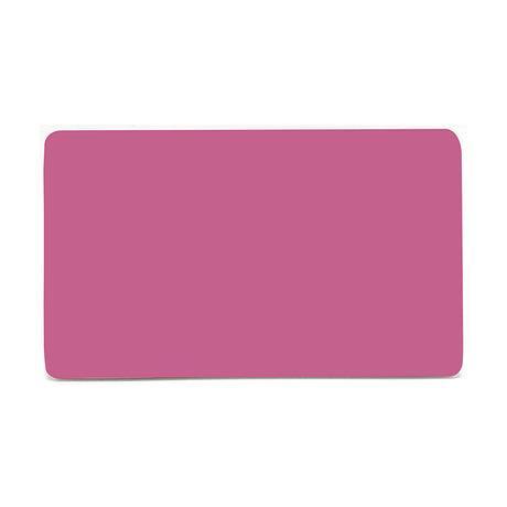 Double Blanking Plate in pink, a screwless 2-gang polycarbonate wall plate with a plain unbroken face and rounded corners, shown on a white background.