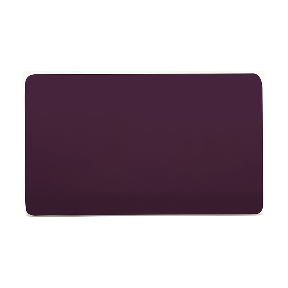 Double Blanking Plate in plum, a screwless double-gang polycarbonate plate with a plain, unbroken flat face, shown on a white background.