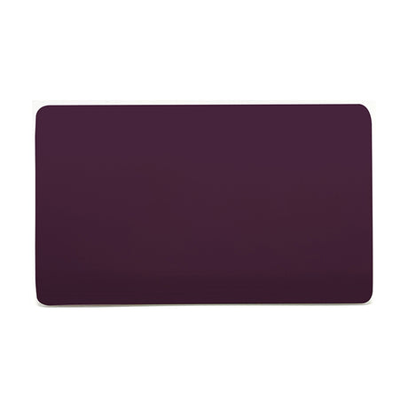 Double Blanking Plate in plum, a screwless double-gang polycarbonate plate with a plain, unbroken flat face, shown on a white background.
