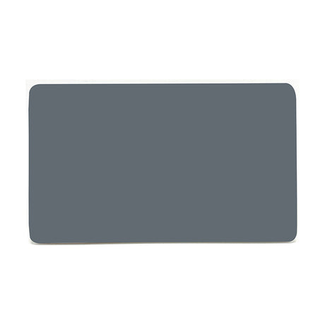 Double Blanking Plate in warm grey with a flat screwless front and rounded corners, shown on a plain white background.