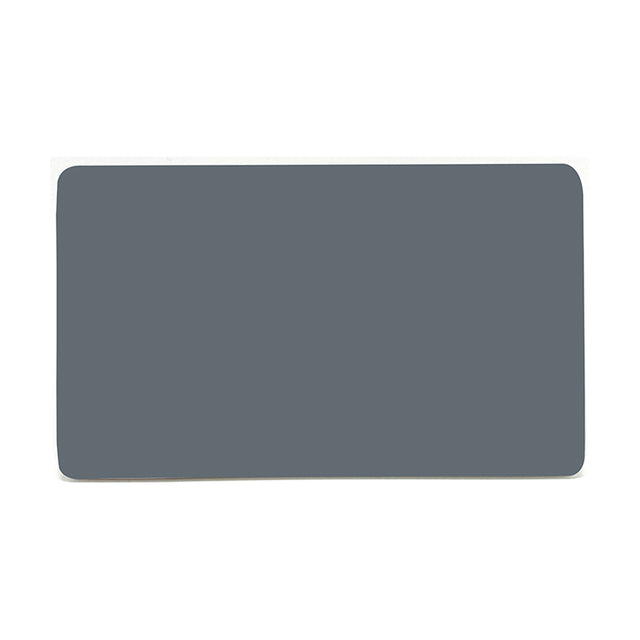 Double Blanking Plate in warm grey with a flat screwless front and rounded corners, shown on a plain white background.