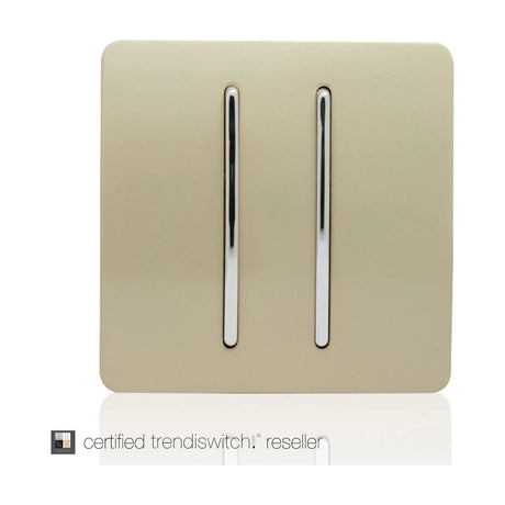 2 Gang Doorbell in champagne gold, shown upright on a plain white background.