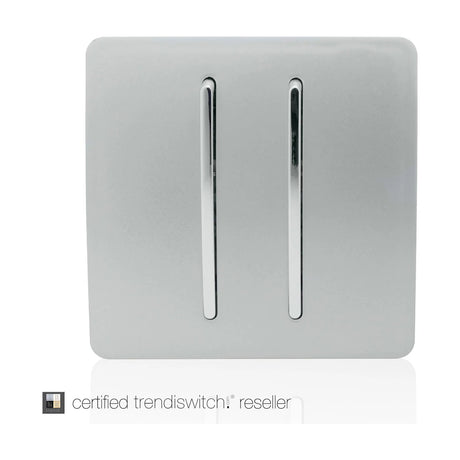 2 Gang Doorbell in platinum silver, shown upright on a plain white background.