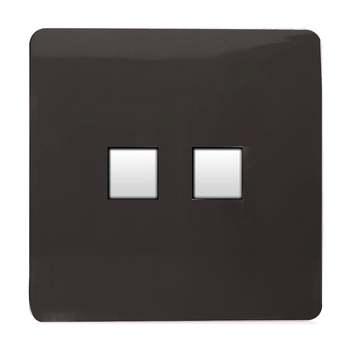 2 Gang Ethernet Socket - Dark Brown