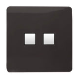 2 Gang Ethernet Socket - Dark Brown