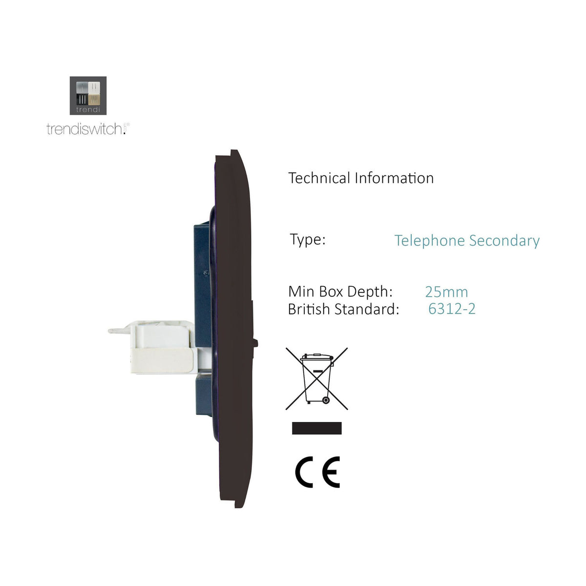 2 Gang Ethernet Socket - Dark Brown