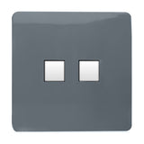 2 Gang Ethernet Socket - Warm Grey