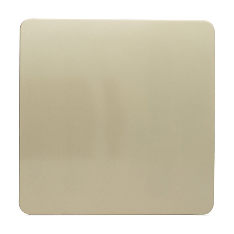 Single Blanking Plate in champagne gold, square screwless polycarbonate panel with rounded corners, shown on a plain white background.