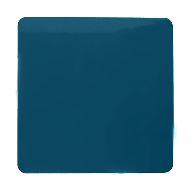 Single Blanking Plate in midnight blue, a screwless square polycarbonate cover with a flat matte finish, shown on a plain white background.