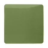 Single gang blanking plate in moss green polycarbonate, screwless square design, shown on a plain white background.