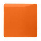 Single Blanking Plate in orange polycarbonate, square screwless design with smooth face and no visible screw heads, shown on a plain white background.
